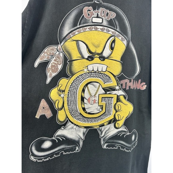 Vintage Pro Club G-Up A G Thang Rhinestone Graphic Shirt 2XL Tall Bootleg Y2K - Picture 4 of 11